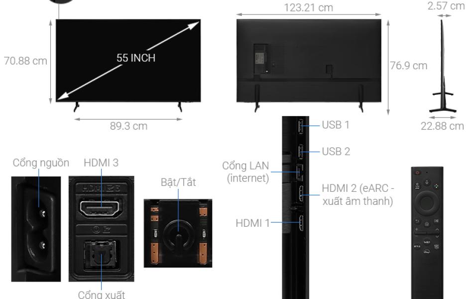 Smart Tivi Samsung 4K Crystal UHD 55 inch